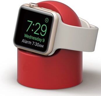 Charger Silicone Stand Voor Apple Horloge Serie 6 Se 5 4 3 2 1 38Mm 42Mm 40Mm 44Mm Kabelmanagement Houder Voor Iwatch 4 3 2 1 rood