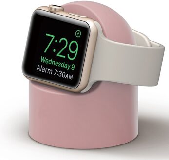 Charger Silicone Stand Voor Apple Horloge Serie 6 Se 5 4 3 2 1 38Mm 42Mm 40Mm 44Mm Kabelmanagement Houder Voor Iwatch 4 3 2 1 roze