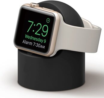 Charger Silicone Stand Voor Apple Horloge Serie 6 Se 5 4 3 2 1 38Mm 42Mm 40Mm 44Mm Kabelmanagement Houder Voor Iwatch 4 3 2 1 zwart