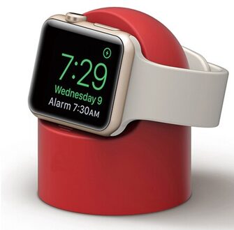 Charger Stand Voor Apple Horloge 7 6 Se 5 4 3 Iwatch 44Mm 45Mm 40Mm 41Mm 42Mm 38Mm Siliconen Night Stand Charger Houder Accessoires rood