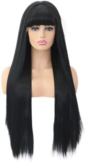 Charisma Synthetische Lace Front Pruik Voor Zwarte Vrouwen Natuurlijke Rechte Zwarte Hoge Temperatuur Fiber Hair 13x3 Kant Pruiken met Pony 26 inches