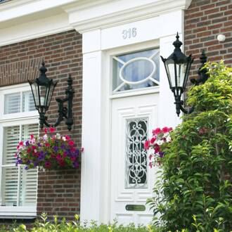 Charles buitenwandlamp, zwart transparant