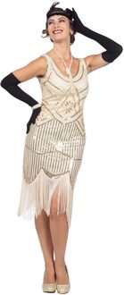 Charleston 20's Jurk Gebroken Wit Premium Geel - Beige - Creme