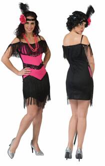 Charleston dame kostuum fuchsia Roze