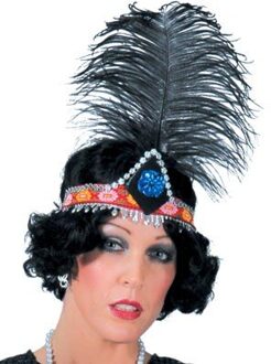 Charleston haarband met veer Multikleur - Print