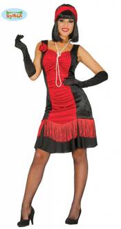 Charleston kostuum vrouw rood - Maatkeuze: Maat XL