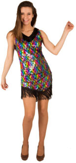 Charleston Pailletten Jurkje Multikleur Multikleur - Print