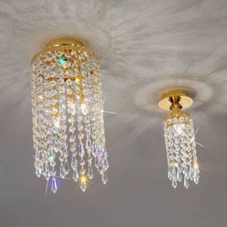 Charleston plafondlamp kristal, Ø 10cm goud, helder
