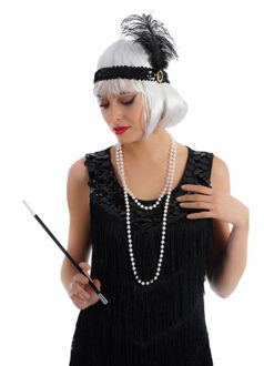 Charleston verkleed set - 3-delig - zwart/wit - voor volwassenen