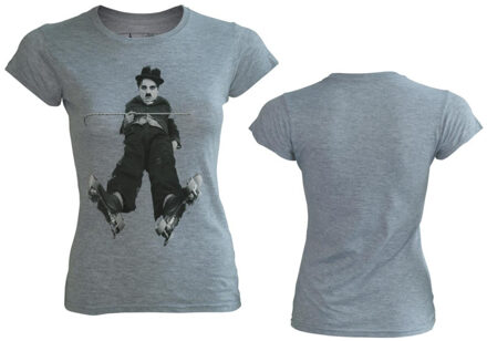 Charlie Chaplin - Girls T-Shirt - M (Grey)