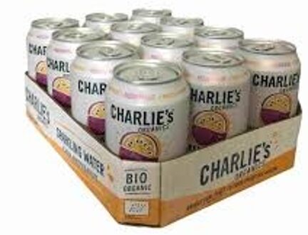 Charlie's - Natural Soa Sparkling Water Passionfruit 330ml 12 Blikjes