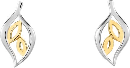 'Charlotte' Dames 925 Sterling Zilveren Oorbellen - Zilver/Goud ZO-7523 Zilver en goud