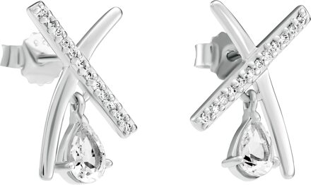 'Charlotte' Dames 925 Sterling Zilveren Oorbellen - Zilver ZO-7580/W