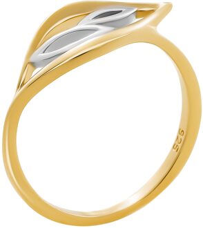 'Charlotte' Dames 925 Sterling Zilveren Ring - Zilver/Goud ZR-7523/G Zilver en goud