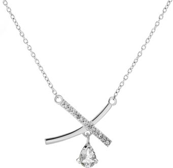 'Charlotte' Dames 925 Sterling Zilveren Set: Hanger + Oorbellen + Ring - Zilver SET-7580/W - N
