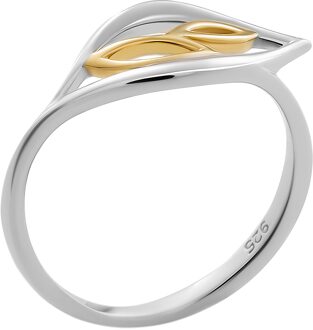 'Charlotte' Damesring van 925 Sterling Zilver - Zilver/Goud ZR-7523 Zilver en goud