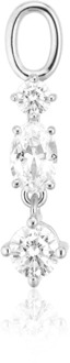 Charm Hoop Hanger Witte Zirkonia Sif Jakobs Jewellery , Gray , Dames - ONE Size