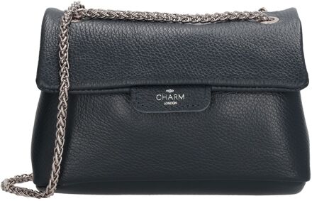Charm London Anna Shoulderbag blue damestas Blauw - H 14 x B 21 x D 7 cm