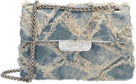 Charm London Anna Shoulderbag jeans damestas Blauw - H 14 x B 21 x D 7 cm