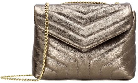 Charm London Anna Shoulderbag pewter damestas Grijs - H 15 x B 25 x D 9 cm