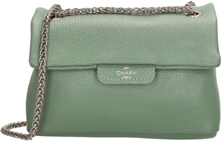 Charm London Anna Shoulderbag pistache damestas Groen - H 14 x B 21 x D 7 cm