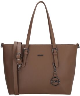 Charm London Birmingham Shopper mocca schoudertas dames Bruin - H 27 x B 41 x D 14 cm