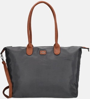 Charm London Buckingham shopper met 15.6 inch laptopvak L olifant grijs Antraciet