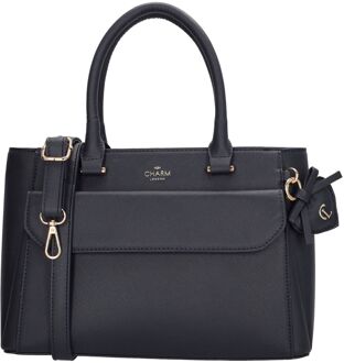 Charm London Cambridge Handbag blue handtas dames Blauw - H 17 x B 24 x D 10 cm