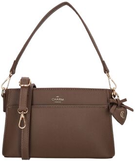 Charm London Cambridge Shoulderbag mocha damestas Bruin - H 15 x B 25 x D 6 cm