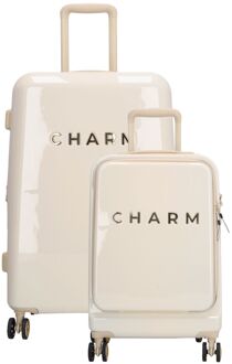 Charm London Capetown Trolley beige hardcase koffer - H 70 x B 43 x D 25 cm