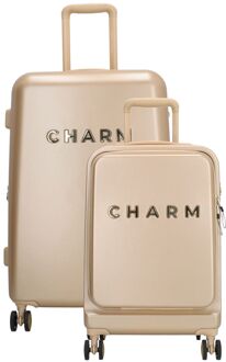 Charm London Capetown Trolley champagne hardcase koffer - H 70 x B 43 x D 25 cm