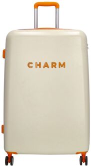 Charm London Capetown Trolley L beige hardcase koffer lichtgewicht koffer - H 75 x B 50 x D 28 cm