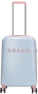 Charm London Capetown Trolley S baby blue hardcase koffer lichtgewicht koffer Blauw - H 55 x B 35 x D 20 cm