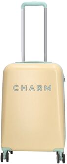Charm London Capetown Trolley S soft yellow hardcase koffer lichtgewicht koffer Geel - H 55 x B 35 x D 20 cm