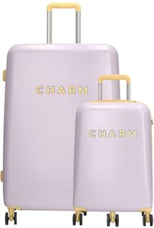 Charm London Capetown Trolley Set lila hardcase koffer Paars - H 75 x B 50 x D 28 cm