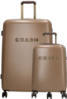 Charm London Capetown Trolley Set taupe hardcase koffer - H 75 x B 50 x D 28 cm