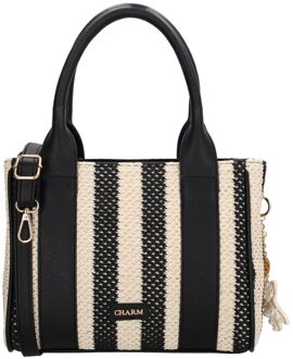 Charm London Capri Handbag black handtas dames Zwart - H 21,50 x B 27,50 x D 13 cm
