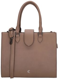 Charm London Castle Hill Handbag taupe schoudertas dames - H 24.50 x B 30 x D 12 cm