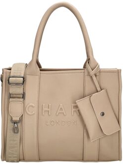 Charm London Debossed shopper M zand Beige