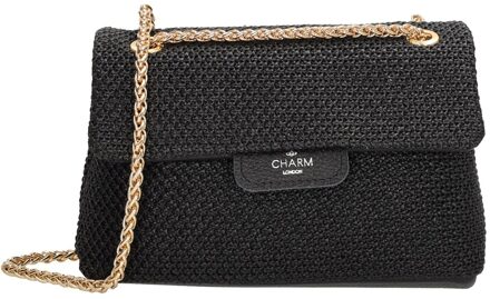 Charm London Elisa Shoulderbag black Damestas Zwart - H 14 x B 22 x D 8