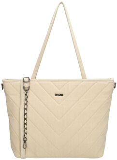 Charm London Hollywood Shopper beige schoudertas dames - H 30,50 x B 44 x D 11,50 cm