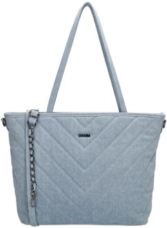 Charm London Hollywood Shopper midblue schoudertas dames Blauw - H 30,50 x B 44 x D 11,50 cm