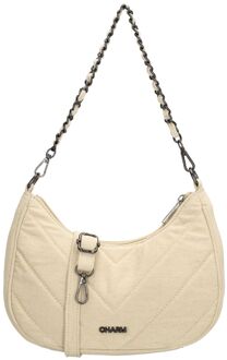 Charm London Hollywood Shoulderbag beige damestas - H 19 x B 25,50 x D 7,50 cm