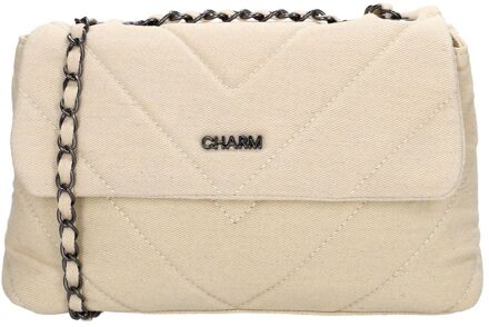 Charm London Hollywood Shoulderbag beige schoudertas dames - H 30,50 x B 44 x D 11,50 cm