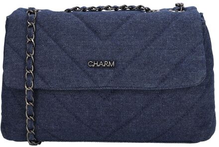 Charm London Hollywood Shoulderbag blue schoudertas dames Blauw - H 30,50 x B 44 x D 11,50 cm