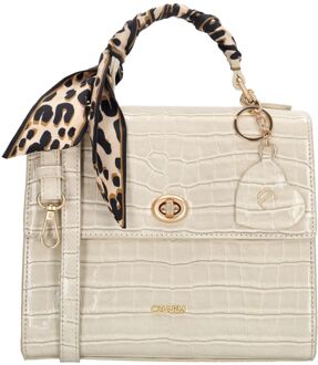 Charm London Knightsbridge Handbag beige handtas dames - H 20 x B 22,50 x D 10 cm