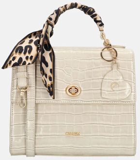 Charm London Knightsbridge Handbag beige handtas dames - H 20 x B 22,50 x D 10 cm