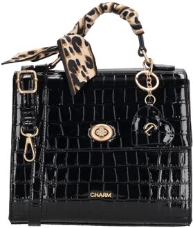 Charm London Knightsbridge Handbag black handtas dames Zwart - H 20 x B 22,50 x D 10 cm
