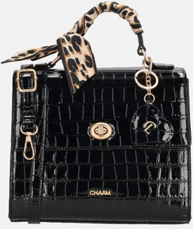 Charm London Knightsbridge Handbag black handtas dames Zwart - H 20 x B 22,50 x D 10 cm