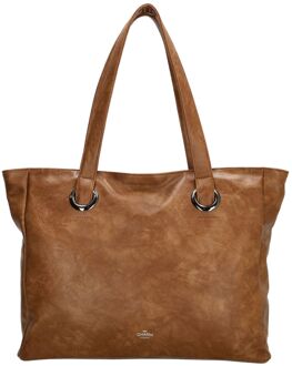 Charm London Liberty Laptopbag 17.3" cognac schoudertas heren - H 34 x B 43 x D 12 cm